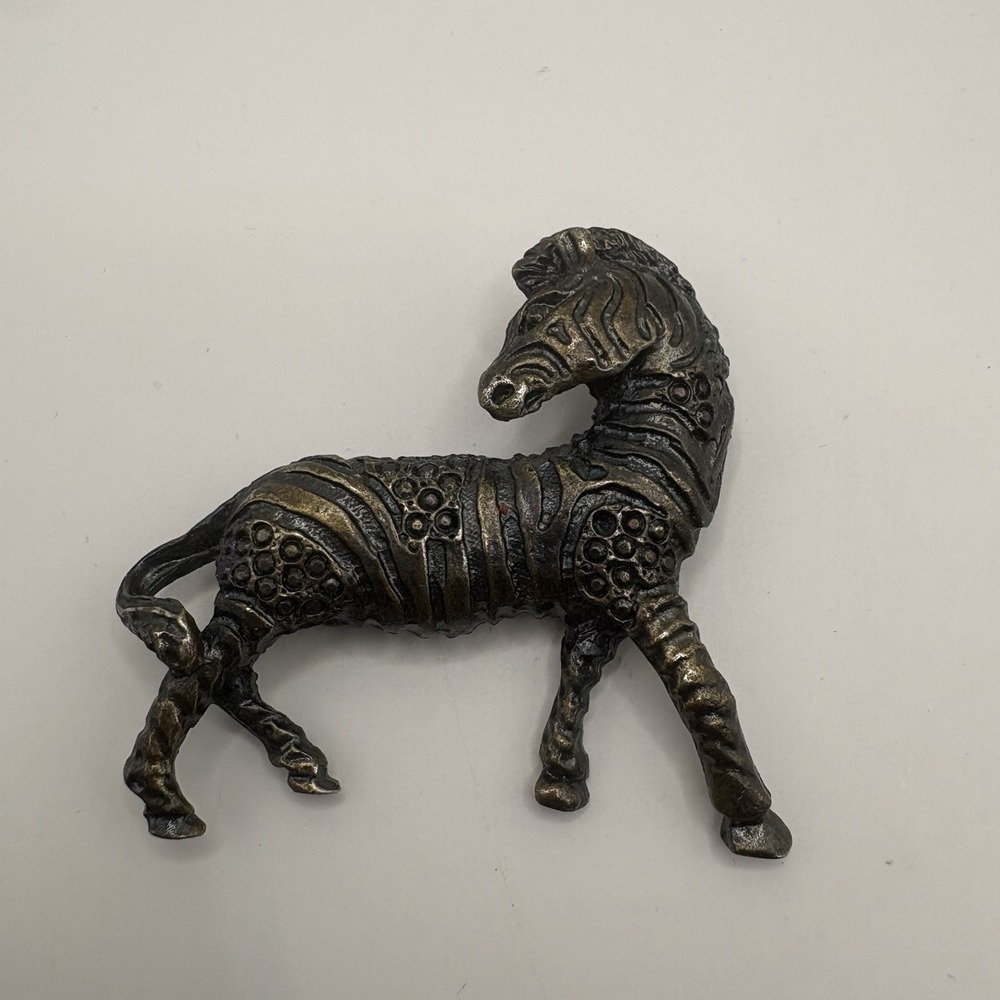 VINTAGE FIGURAL BROOCH ZEBRA ART DECO NOUVEAU Pin 2 Inch